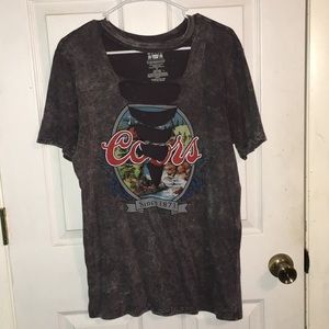 Handmade Ripped Coors Light Shirt